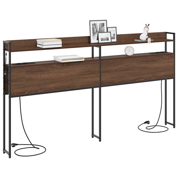 vidaXL Opslag hoofdbord met plank bruin eikenkleur 200 cm Bewerkt hout