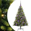 vidaXL Kunstkerstboom met scharnier 150 LEDs Groen 120 cm PVC en PE