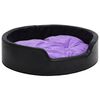 vidaXL Hondenmand 90x79x20 cm pluche en kunstleer zwart en paars