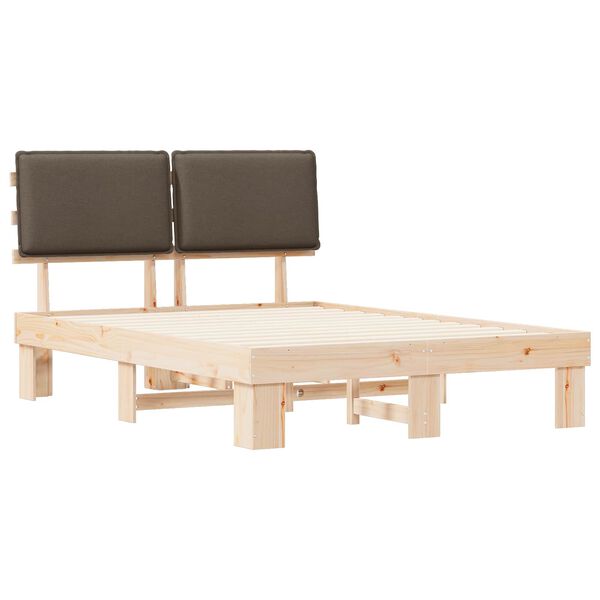 vidaXL Bedframe met Gevoerd Hoofdgedeelte Taupe 150 x 200 cm