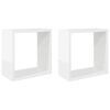 vidaXL Wandschappen kubus 2 st 30x15x30 cm hoogglans wit