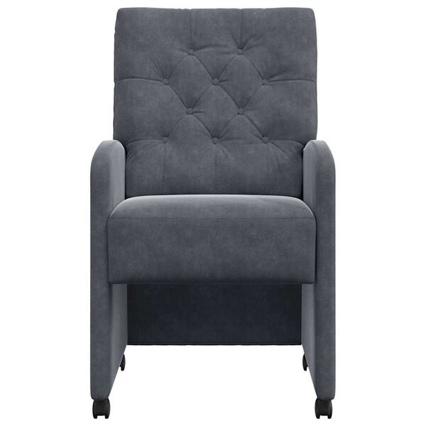 vidaXL Dining Stoelen met Wielen 2 pcs Donkergrijs 58 x 67 x 97 cm