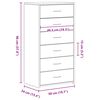 vidaXL Dressoir met 6 lades 50x34x96 cm spaanplaat zwart eikenkleurig