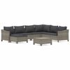 vidaXL 8-delige Loungeset met kussens poly rattan grijs