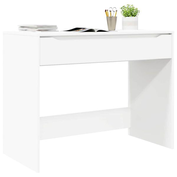 vidaXL Bureau met lade met opslag Wit 100 x 50 x 78 cm Bewerkt hout