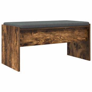vidaXL Halbank met kussen Gerookt eiken 83 x 38 x 40 cm