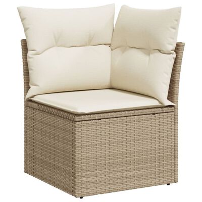 vidaXL 13-delige Loungeset met kussens poly rattan beige