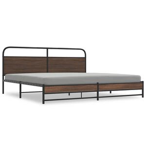 vidaXL Bedframe zonder matras metaal bruin eikenkleur 180x200 cm
