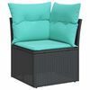vidaXL 7-delige Loungeset met kussens poly rattan zwart
