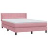 vidaXL Boxspring met matras fluweel roze 160x210 cm