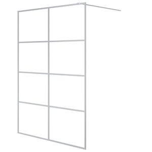 vidaXL Inloopdouchewand 140x195 cm transparant ESG-glas zilverkleurig