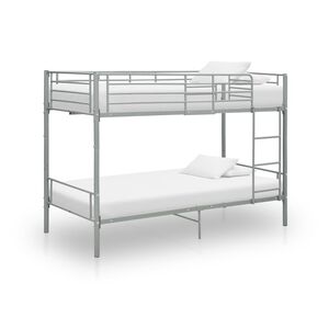 vidaXL Stapelbed metaal grijs 90x200 cm