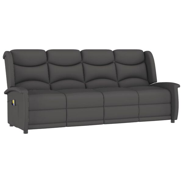 vidaXL Massagestoel 4-zits verstelbaar microvezelstof donkergrijs