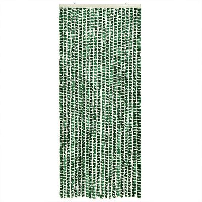 vidaXL Vliegengordijn 56x200 cm chenille groen en wit