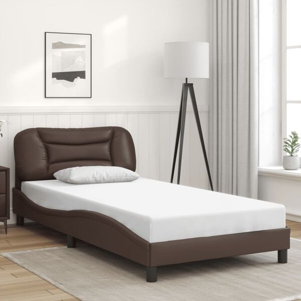 vidaXL Bedframe zonder matras "Hvar" kunstleer bruin 100x200 cm