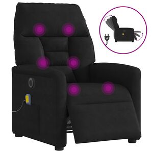vidaXL Massagestoel elektrisch verstelbaar microvezelstof zwart