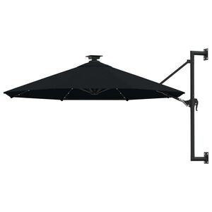 vidaXL Wandparasol met LED's 300 cm zwart