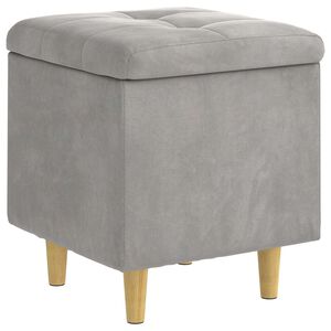 vidaXL Ottoman met Opbergruimte Lichtgrijs 40 x 40 x 45 cm Fluweel