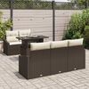 vidaXL Tuin Sofa Set met kussen 6 pcs Bruin en cr&egrave;me poly rattan