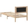 vidaXL Bedframe met hoofdeinde Taupe 80 x 190 cm Massief grenenhout