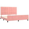 vidaXL Bedframe met hoofdeinde fluweel roze 160x200 cm