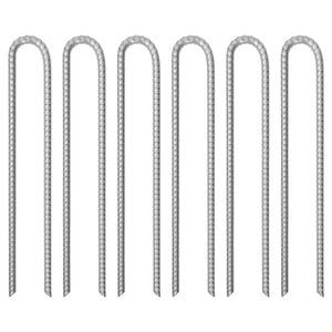 vidaXL Tentharingen 6 st U-vormig &Oslash;12 mm 41,5 cm gegalvaniseerd staal