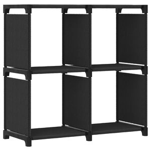 vidaXL Kast met 4 vakken 69x30x72,5 cm stof zwart