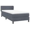 vidaXL Boxspring met matras fluweel donkergrijs 80x220 cm