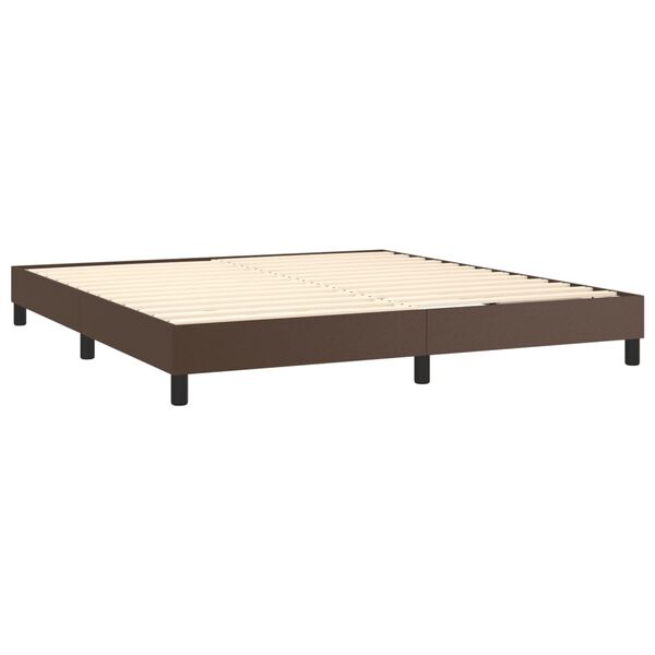 vidaXL Boxspring bed kunstleer bruin 180x200 cm