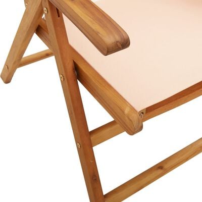 vidaXL Tuinstoelen 2 st massief acaciahout en stof beige