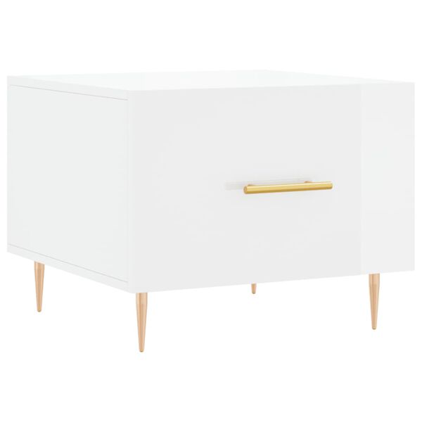 vidaXL Salontafel 50x50x40 cm bewerkt hout hoogglans wit