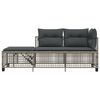 vidaXL 3-delige Loungeset met kussens poly rattan grijs