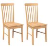 vidaXL Eetkamerstoelen met kussens 2 st massief hout rubber