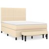 vidaXL Boxspring met matras stof cr&egrave;mekleurig 140x200 cm