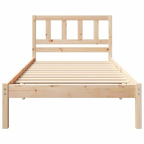 vidaXL Bedframe met hoofdeinde Bruin 100 x 200 cm Massief grenenhout