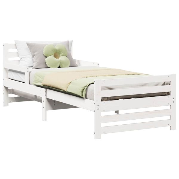 vidaXL Bedframe met hoofdeinde Wit 80 x 200 cm Bewerkt hout