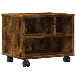 vidaXL Printerkastje met wielen 41x32x34,5 cm gerookt eikenkleurig
