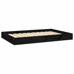 vidaXL Hondenmand 91,5x64x9 cm massief grenenhout zwart