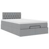 vidaXL Ottoman bed met matras en LED's 120x200 cm stof lichtgrijs