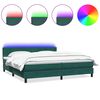 vidaXL Boxspring met matras en LED fluweel donkergroen 180x220 cm