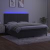 vidaXL Boxspring met matras en LED fluweel donkergrijs 160x200 cm