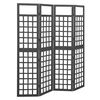 vidaXL Kamerscherm/trellis met 4 panelen161x180 cm vurenhout zwart