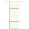 vidaXL Schuifdeur 76x205 cm helder ESG-glas en aluminium goudkleurig