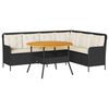 vidaXL 2-delige Loungeset met kussens poly rattan zwart