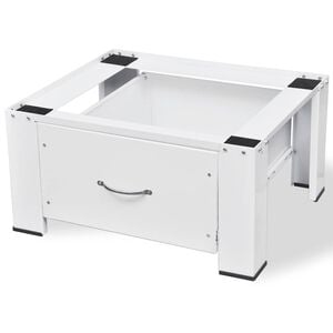 vidaXL Voetstuk voor wasmachine met lade wit