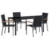 vidaXL Tuin eettafelset 5 st Zwart Poedercoating staal