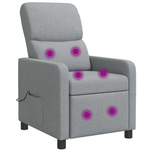 vidaXL Massage Recliner Lichtgrijs Stof