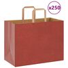 vidaXL Papieren zakken 250 st met hengsels 32x17x25 cm rood