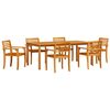 vidaXL Tuin eettafelset 9 pcs Bruin Massief Acaciahout