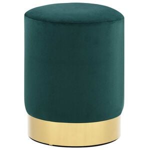 vidaXL Kruk fluweel 28 x 36 cm donkergroen en goudkleurig